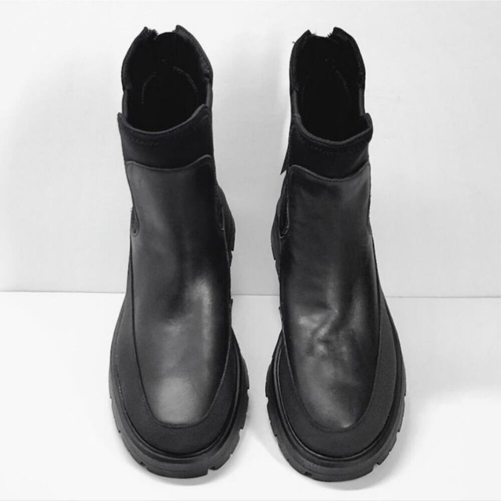 Lucky brand black Allehia Modern Lug sole Chelsea Boots Booties 8.5‎ 9.5 7.5 New - Picture 13 of 15